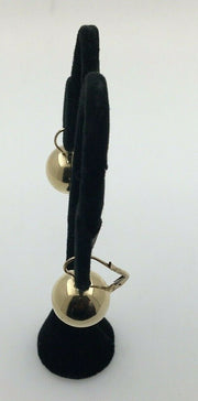 8.4 G 14K-Y/G, GOLD BALL Dangle Leverback Earrings