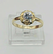 18k Yellow Gold Cz Engagement Ring