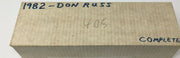 1982 Donruss Baseball Complete 660 Card Set w/ Cal Ripken Jr