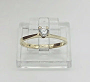 14K Yellow Gold Solitaire Cz Ring
