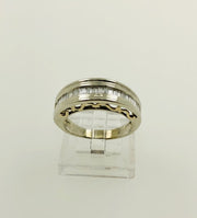 14K White Gold Diamond Wedding Band Ring