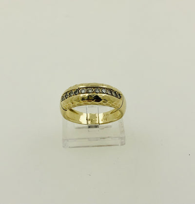 14K Yellow Gold Diamond Wedding Band Ring