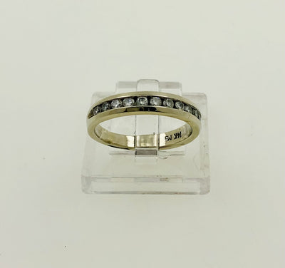 14K White Gold Diamond Wedding Band Ring