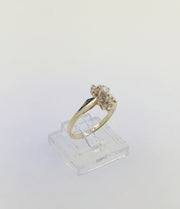 14K Yellow Gold Diamond Cluster Ring