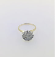 14K Two Tone Yellow Gold Diamond Ring